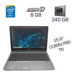 Ноутбук HP ProBook 650 G1 / 15.6" (1366x768) TN / Intel Core i5-4300M (2 (4) ядра по 2.6 - 3.3 GHz) / 8 GB DDD3 / 240 GB SSD / WebCam / DVD-ROM