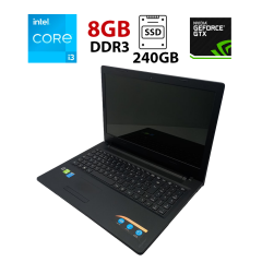 Ігровий ноутбук Lenovo IdeaPad 100 / 15.6" (1366х768) TN / Intel Core i3-5005U (2 (4) ядра по 2.0 GHz) / 8 GB DDR3 / 240 GB SSD / nVidia GeForce 920M, 2 GB DDR3, 64-bit / WebCam