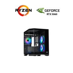 Новый игровой ПК Stalker Crystal (GBNU3 Black) Tower / AMD Ryzen 5 7500F (6 (12) ядер по 3.7 - 5.0 GHz) / 16 GB DDR5 / 256 GB SSD + 1000 GB HDD / nVidia GeForce RTX 5060, 8 GB GDDR7, 128-bit