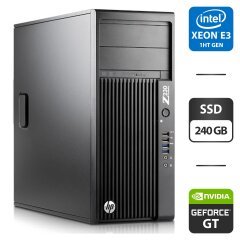 Робоча станція HP Workstation Z230 Tower / Intel Xeon E3-1240 v3 (4 (8) ядра по 3.4 - 3.8 GHz) / 16 GB DDR3 / 240 GB SSD / nVidia GeForce GT 730, 2 GB GDDR3, 128-bit / DVD-ROM