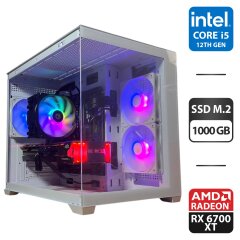 Сборка под заказ: игровой ПК Gamdias Aura GC10M ARGB White Tower / Intel Core i5-12400F (6 (12) ядер по 2.5 - 4.4 GHz) / 16 GB DDR4 / 1000 GB SSD M.2 / AMD Radeon RX 6700 XT, 12 GB GDDR6, 192-bit / 650W