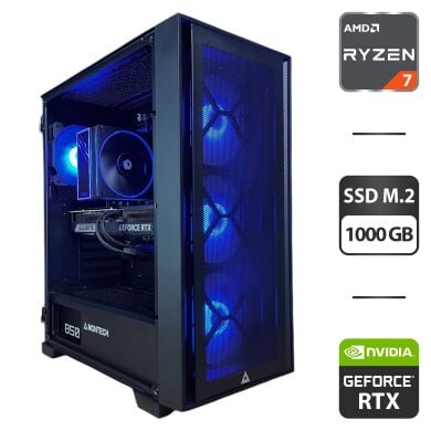 Збірка під замовлення: новий ігровий ПК Montech Air 1000 Premium Black Tower / AMD Ryzen 7 7700 (8 (16) ядер по 3.8 - 5.3 GHz) / 32 GB DDR5 / 1000 GB SSD M.2 / nVidia GeForce RTX 5070 Ti, 16 GB GDDR7, 256-bit / 850W