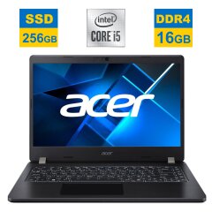 Ультрабук Acer TravelMate P214 / 14" (1920x1080) IPS / Intel Core i5-10210U (4 (8) ядер по 1.6 - 4.2 GHz) / 16 GB DDR4 / 256 GB SSD / Intel UHD Graphics / WebCam / Win 10