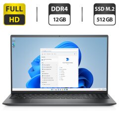 Ультрабук Б-класс Dell Inspiron 15 5515 / 15.6" (1920x1080) IPS Touch / AMD Ryzen 5 5500U (6 (12) ядер по 2.1 - 4.0 GHz) / 12 GB DDR4 / 512 GB SSD M.2 / AMD Radeon Graphics / WebCam / Windows 11 Home