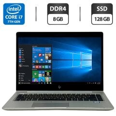 Ультрабук Б-клас HP EliteBook 840 G5 / 14" (1920x1080) IPS / Intel Core i7-7500U (2 (4) ядра по 2.7 - 3.5 GHz) / 8 GB DDR4 / 128 GB SSD / Intel HD Graphics 620 / WebCam / Windows 10 Pro