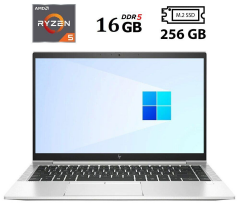 Ультрабук Б-класс HP EliteBook 845 G10 / 14" (1920х1200) IPS / AMD Ryzen 5 Pro 7540U (6 (12) ядер по 3.2 - 4.9 GHz) / 16 GB DDR5 / 256 GB SSD M.2 / AMD Radeon 740M / WebCam / HDMI