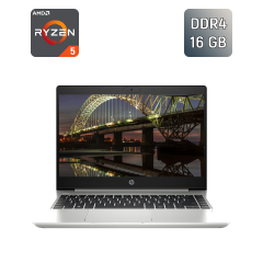 Ультрабук Б-клас HP ProBook 445 G7 / 14" (1920x1080) IPS / AMD Ryzen 5 4500U (6 ядер по 2.3 - 4.0 GHz) / 16 GB DDR4 / 250 GB SSD / AMD Radeon RX Vega 6 Graphics / WebCam / TouchID