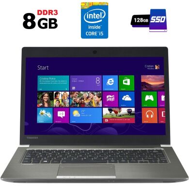 Ультрабук Б-клас Toshiba Portege Z30-A-189 / 13.3" (1366x768) TN / Intel Core i5-4210U (2 (4) ядра по 1.7 - 2.7 GHz) / 8 GB DDR3 / 128 GB SSD / Intel HD Graphics 4400 / WebCam