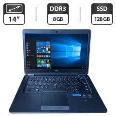 Ультрабук Dell Latitude E7450 / 14" (1366x768) TN / Intel Core i5-5300U (2 (4) ядра по 2.3 - 2.9 GHz) / 8 GB DDR3 / 128 GB SSD / Intel HD Graphics 5500 / WebCam