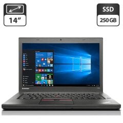 Ноутбук Б-клас Lenovo ThinkPad T450s / 14" (1600x900) TN / Intel Core i5-5200U (2 (4) ядра по 2.2 - 2.7 GHz) / 12 GB DDR3 / 250 GB SSD / Intel HD Graphics 5500 / WebCam