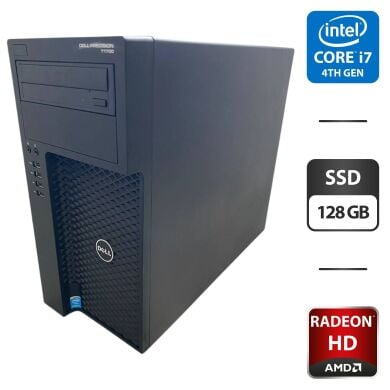 Робоча станція Dell Precision T1700 Tower / Intel Core i7-4790 (4 (8) ядра по 3.6 - 4.0 GHz) / 16 GB DDR3 / 128 GB SSD / AMD Radeon HD 6750, 1 GB GDDR5, 128-bit / DVD-ROM