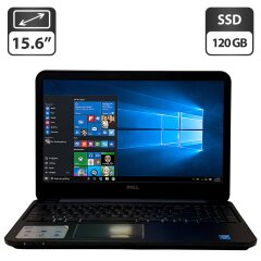 Ноутбук Б-клас Dell Inspiron 3537 / 15.6" (1366x768) TN / Intel Core i3-4010U (2 (4) ядра по 1.7 GHz) / 8 GB DDR3 / 120 GB SSD / Intel HD Graphics 4400 / WebCam / DVD-ROM / Windows 10 Pro