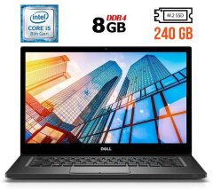 Ноутбук Dell Latitude 7490 / 14" (1366x768) TN / Intel Core i5-8350U (4 (8) ядра по 1.7 - 3.6 GHz) / 8 GB DDR4 / 240 GB SSD M.2 / Intel UHD Graphics 620 / WebCam / USB 3.1 / HDMI / Windows 10 ліцензія