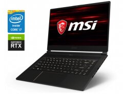 Игровой ноутбук MSI GS65 Stealth 8SF / 15.6" (1920x1080) IPS / Intel Core i7-8750H (6 (12) ядра по 2.2 - 4.1 GHz) / 16 GB DDR4 / 1000 GB SSD NVMe / nVidia GeForce RTX 2070 Max-Q, 8 GB GDDR6, 256-bit / WebCam
