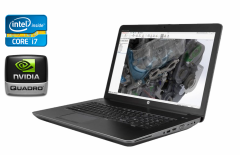 Мобільна робоча станція HP zBook 17 G4 / 17.3" (1920x1080) IPS / Intel Core i7-7700HQ (4 (8) ядра по 2.8 - 3.8 GHz) / 32 GB DDR4 / 512 GB SSD / nVidia Quadro P3000, 6 GB GDDR5, 192-bit / WebCam / Fingerprint / Windows 10