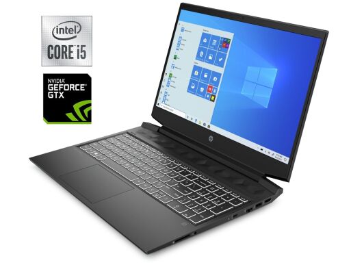 Игровой ноутбук Б-класс HP Pavilion Gaming 16-a0400nd / 16.1" (1920x1080) IPS / Intel Core i5-10300H (4 (8) ядер по 2.5 - 4.5 GHz) / 16 GB DDR4 / 512 GB SSD / nVidia GeForce GTX 1650, 4 GB GDDR5, 192-bit / WebCam