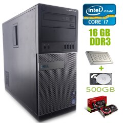 Dell Optiplex 7010 Tower / Intel Core i7-3770 (4 (8) ядра по 3.40 - 3.90 GHz) / 16 GB DDR3 / 120 GB SSD +500 GB HDD / nVidia GeForce GTX 1070 8 GB GDDR5 256-bit / USB 3.0