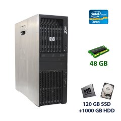 HP Workstation Z600 Tower / 2x Intel Xeon E5620 (4 (8) ядера по 2.4 - 2.66 GHz) / 48 GB DDR3 / 120 GB SSD+1000 GB HDD / nVidia Quadro K2000, 2 GB GDDR5, 128-bit / DVD-RW