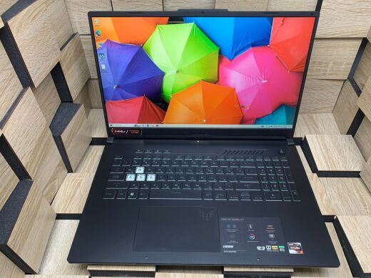 Ігровий ноутбук Б-клас Asus TUF Gaming A17 / 17.3" (1920x1080) IPS / AMD Ryzen 7 6800H (8 (16) ядер по 3.2 - 4.7 GHz) / 16 GB DDR4 / 512 GB SSD M.2 / nVidia GeForce RTX 3050, 4 GB GDDR6, 128-bit / WebCam / Windows 10 ліцензія