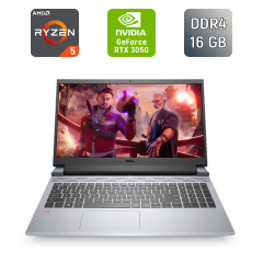 Игровой ноутбук Dell G15 5515 / 15.6" (1920x1080) IPS / AMD Ryzen 5 5600H (6 (12) ядер по 3.3 - 4.2 GHz) / 16 GB DDR4 / 512 GB SSD / nVidia GeForce RTX 3050, 4 GB GDDR6, 128-bit / WebCam / Windows 11