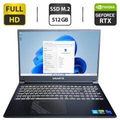 Игровой ноутбук Gigabyte G5 KF / 15.6" (1920x1080) IPS / Intel Core i5-12500H (12 (16) ядер по 3.3 - 4.5 GHz) / 16 GB DDR4 / 512 GB SSD M.2 / nVidia GeForce RTX 4060, 8 GB GDDR6, 128-bit / WebCam