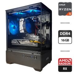 Ігровий ПК Gamdias aura GC9M Tower / AMD Ryzen 5 2600 (6 (12) ядер по 3.4 - 3.9 GHz) / 16 GB DDR4 / 256 GB SSD + 1000 GB HDD / AMD Radeon RX 5700, 8 GB GDDR6, 256-bit / 600W