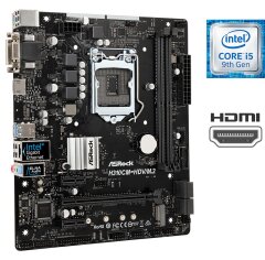 Комплект: Материнская плата ASRock H310CM-HDV/M.2 / Intel Core i5-9600K (6 ядер по 3.7 - 4.6 GHz) / Intel UHD Graphics 630 / Socket LGA1151 / USB 3.1 / HDMI