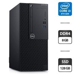 Компьютер Dell OptiPlex 3060 Tower / Intel Core i3-8100 (4 ядра по 3.6 GHz) / 8 GB DDR4 / 128 GB SSD / Intel UHD Graphics 630 / DVD-ROM
