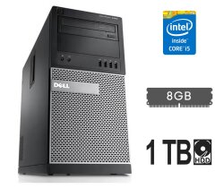 Компьютер Dell OptiPlex 7020 Tower / Intel Core i5-4590 (4 ядра по 3.3 - 3.7 GHz) / 8 GB DDR3 / 1000 GB HDD / Intel HD Graphics 4600 / 290W / DVD-RW / DisplayPort
