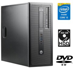 Компьютер HP ProDesk 600 G1 Tower / Intel Core i5-4570 (4 ядра по 3.2 - 3.6 GHz) / 4 GB DDR3 / 500 GB HDD / Intel HD Graphics 4600 / DVD-RW / DisplayPort
