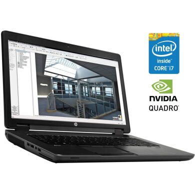 Мобільна робоча станція Б-клас HP ZBook 17 G2 / 17.3" (1920x1080) TN / Intel Core i7-4810MQ (4 (8) ядра по 2.8 - 3.8 GHz) / 16 GB DDR3 / 256 GB SSD / nVidia Quadro K4100M, 4 GB GDDR5, 256-bit / WebCam / DVD-ROM / Win 10 Pro