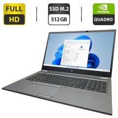 Мобільна робоча станція Б-клас HP ZBook Fury 15 G8 / 15.6" (1920x1080) IPS / Intel Core i7-11850H (8 (16) ядер по 2.1 - 4.8 GHz) / 16 GB DDR4 / 512 GB SSD M.2 / nVidia Quadro T1200, 4 GB GDDR6, 128-bit / WebCam