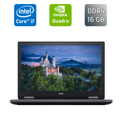 Мобільна робоча станція Dell Precision 7530 / 15.6" (1920x1080) IPS / Intel Core i7-8850H (6 (12) ядра по 2.6 - 4.3 GHz) / 16 GB DDR4 / 512 GB SSD / nVidia Quadro P1000, 4 GB GDDR5, 128-bit / HDMI / WebCam