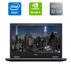 Мобільна робоча станція Dell Precision 7530 / 15.6" (1920x1080) IPS / Intel Xeon E-2176M (6 (12) ядер по 2.7 - 4.4 GHz) / 32 GB DDR4 / 512 GB SSD / nVidia Quadro P2000, 4 GB GDDR5, 128-bit / WebCam / Windows 10