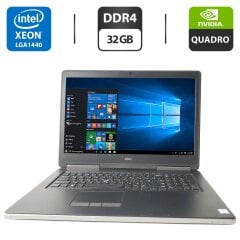 Мобильная рабочая станция Dell Precision 7710 / 17.3" (3840x2160) IPS / Intel Xeon E3-1575M v5 (4 (8) ядра по 3.0 - 3.9 GHz) / 32 GB DDR4 / 256 GB SSD + 1000 GB HDD / nVidia Quadro M4000M, 4 GB GDDR5, 256-bit / WebCam