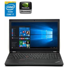 Мобільна робоча станція Lenovo ThinkPad P50 / 15.6" (1920x1080) IPS / Intel Core i7-6700HQ (4 (8) ядра по 2.6 - 3.5 GHz) / 32 GB DDR4 / 480 GB SSD / nVidia Quadro M2000M, 4 GB GDDR5, 128-bit / WebCam