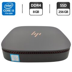 Неттоп HP Elite Slice G1 USFF / Intel Core i5-7500T (4 ядра по 2.7 - 3.3 GHz) / 8 GB DDR4 / 256 GB SSD / Intel HD Graphics 530 / Wi-Fi / Bluetooth + Блок живлення