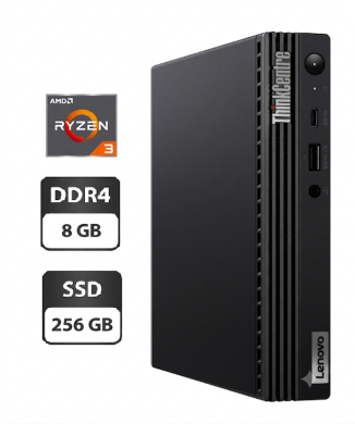 Неттоп Lenovo Thinkcentre m75q Gen2 USFF / AMD Ryzen 3 PRO 5350GE (4 (8) ядер по 3.6 - 4.2 GHz) / 8 GB DDR4 / 256 GB SSD / AMD RX Vega 6 / USB 3.1 / Windows 11 / Блок питания в комплекте
