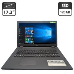 Ноутбук Acer Aspire ES1-731 / 17.3" (1600x900) TN / Intel Pentium N3700 (4 ядра по 1.6 - 2.4 GHz) / 8 GB DDR3 / 120 GB SSD / Intel HD Graphics / WebCam / DVD-ROM