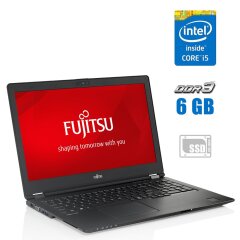 Ноутбук Б-клас Fujitsu Lifebook U757 / 15.6" (1366x768) TN / Intel Core i5-6300U (2 (4) ядра по 2.4 - 3.0 GHz) / 6 GB DDR4 / 256 GB SSD / Intel HD Graphics 520 / WebCam / Без АКБ