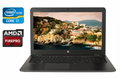 Ноутбук Б-клас HP zBook 15u G3 / 15.6" (1920x1080) IPS / Intel Core i7-6500U (2 (4) ядра по 2.5 - 3.1 GHz) / 8 GB DDR4 / 256 GB SSD / AMD FirePro W4190M, 2 GB GDDR5, 128-bit / WebCam / Fingerprint / Windows 10