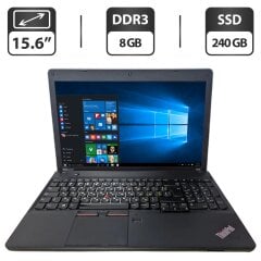 Ноутбук Б-клас Lenovo ThinkPad E535 / 15.6" (1366x768) TN / AMD A8-4500M (4 ядра по 1.9 - 2.8 GHz) / 8 GB DDR3 / 240 GB SSD / AMD Radeon HD 7640G Graphics / WebCam