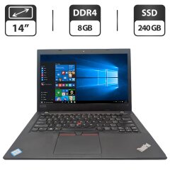 Ноутбук Б-клас Lenovo ThinkPad L480 / 14" (1366x768) TN / Intel Core i5-8250U (4 (8) ядра по 1.6 - 3.4 GHz) / 8 GB DDR4 / 240 GB SSD / Intel UHD Graphics 620 / WebCam
