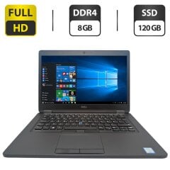 Ноутбук Dell Latitude 5480 / 14" (1920x1080) IPS / Intel Core i5-6300U (2 (4) ядра по 2.4 - 3.0 GHz) / 8 GB DDR4 / 120 GB SSD / Intel HD Graphic 620 / WebCam