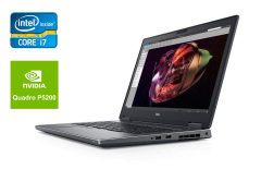 Ноутбук робоча станція Б-клас Dell Precision 7730 / 17.3" (1920x1080) IPS / Intel Core i7-8850H (6 (12) ядра по 2.6 - 4.3 GHz) / 32 GB DDR4 / 1000 GB SSD / nVidia Quadro P5200, 16 GB GDDR5, 256-bit / WebCam / Windows 11 Pro