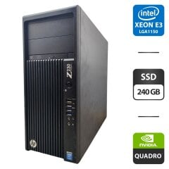 Рабочая станция HP Workstation Z230 Tower / Intel Xeon E3-1240 v3 (4 (8) ядра по 3.4 - 3.8 GHz) / 16 GB DDR3 / 240 GB SSD / nVidia Quadro K4000, 3 GB GDDR5, 192-bit / DVD-ROM