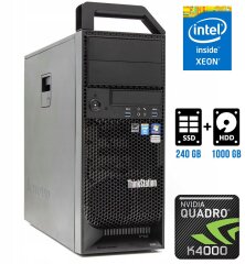 Рабочая станция Lenovo ThinkStation S30 Tower / Intel Xeon E5-1650 v2 (6 (12) ядер по 3.5 - 3.9 GHz) / 32 GB DDR3 / 240 GB SSD + 1000 GB HDD / nVidia Quadro K4000, 3 GB GDDR5, 192-bit / 610W / DVI / DisplayPort