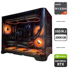 Сборка под заказ: новый игровой ПК GameMax Hype-M Black Tower / AMD Ryzen 7 7700 (8 (16) ядер по 3.8 - 5.3 GHz) / 32 GB DDR5 / 2000 GB SSD M.2 / nVidia GeForce RTX 5070, 12 GB GDDR7, 192-bit / 750W