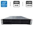 Сервер HP ProLiant DL380 Gen9 (18x 2.5 SFF) 2U Rack / 2x Intel Xeon E5-2667 v3 (8 (16) ядра по 3.2 - 3.6 GHz) / 64 GB DDR4 / 2x 1200 GB HDD (SAS) / RAID HP Smart Array P440ar / 2x 500W