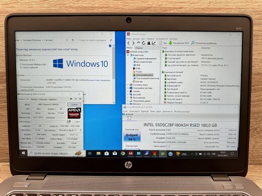 Ультрабук Б-клас HP EliteBook 840 G2 / 14" (1920x1080) IPS / Intel Core i7-5600U (2 (4) ядра по 2.6 - 3.2 GHz) / 8 GB DDR3 / 180 GB SSD / AMD Radeon R7 M260X, 1 GB GDDR5, 128-bit / WebCam / Windows 10 Pro